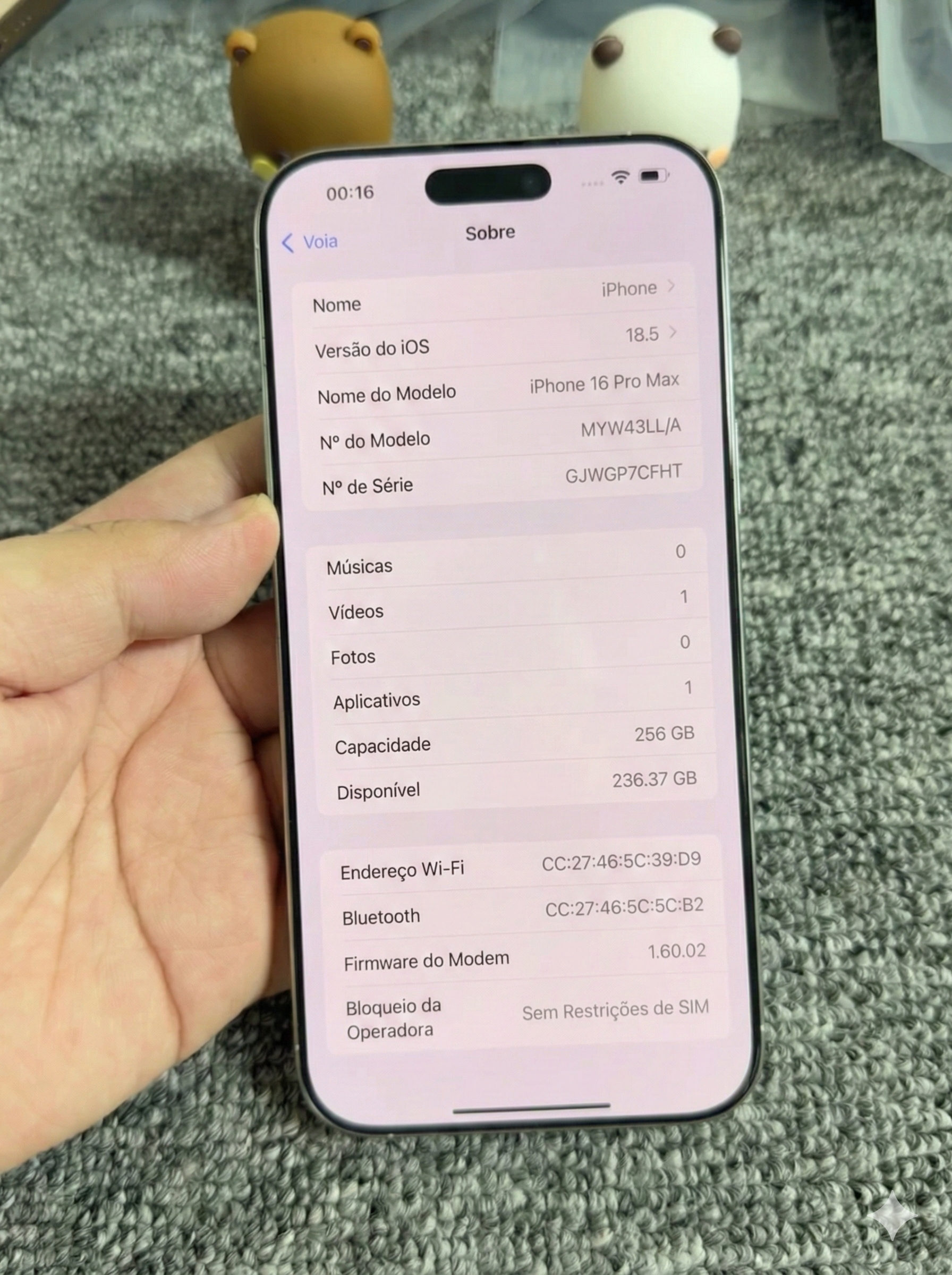 📱 iPhone 16 Pro Max – 256GB (Versão Americana) Grade A🌟