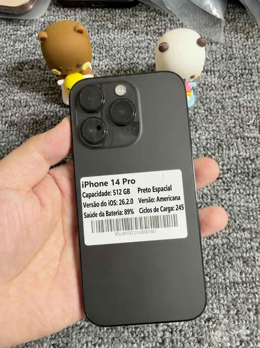 📱 iPhone 14 Pro – 512GB Preto (Versão Americana) Grade A- 🔥